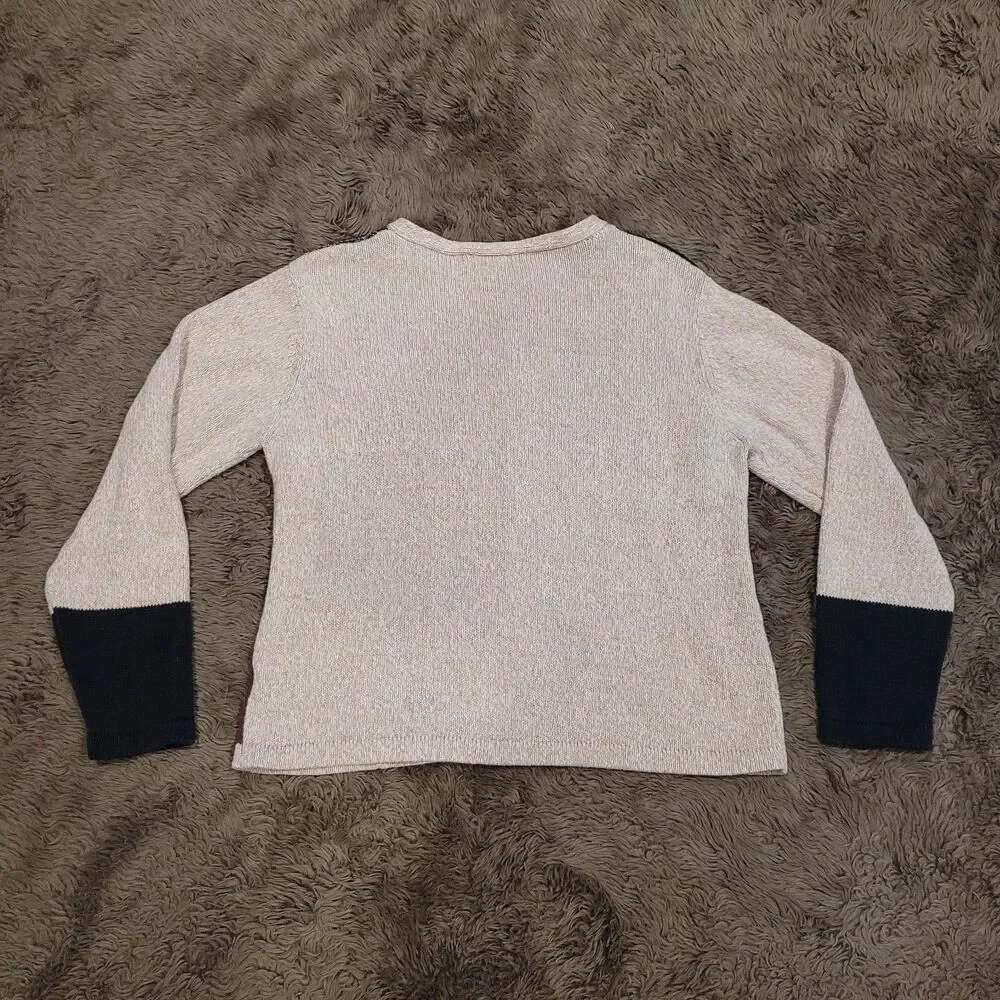 Vintage Cabin Creek Fall Sweater Size Small Toggle Cottagecore Leaves Patchwork